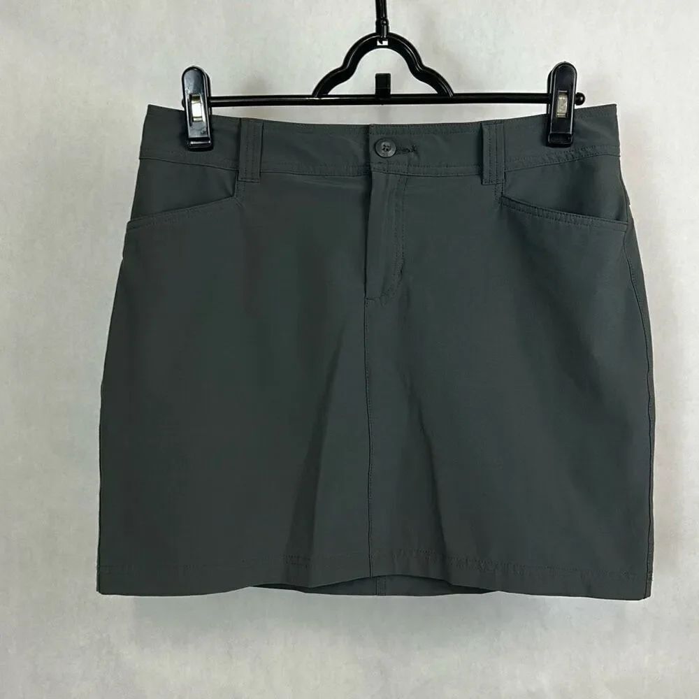 Eddie Bauer Womens Skort Gray Sz 6 Shorts Skirt Athletic Sporty Button Zip Closu